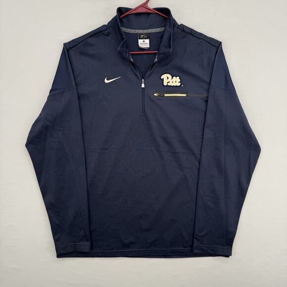 Nike Other - Nike Dri-FIT Pitt Panthers 1/4 Zip Pullover Jacket Men’s Large Navy Workout Gym